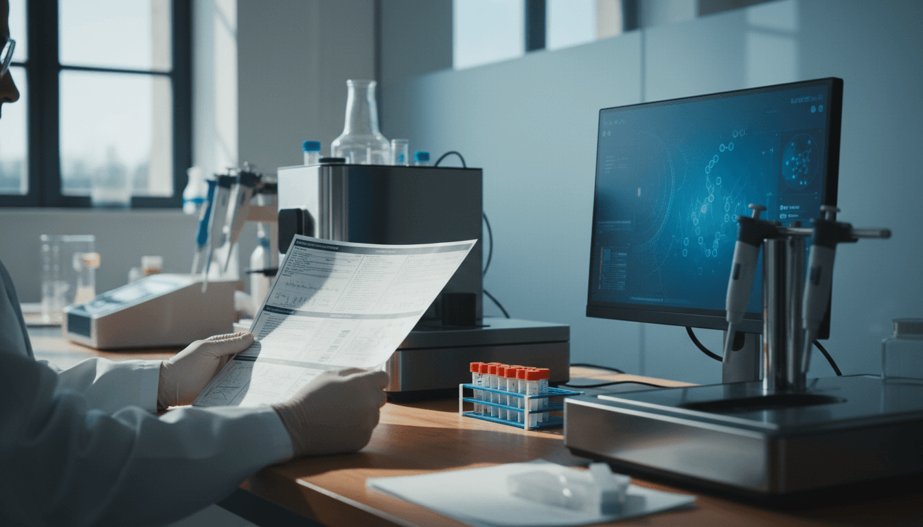 Researcher reviewing genetic sequencing results on a monitor